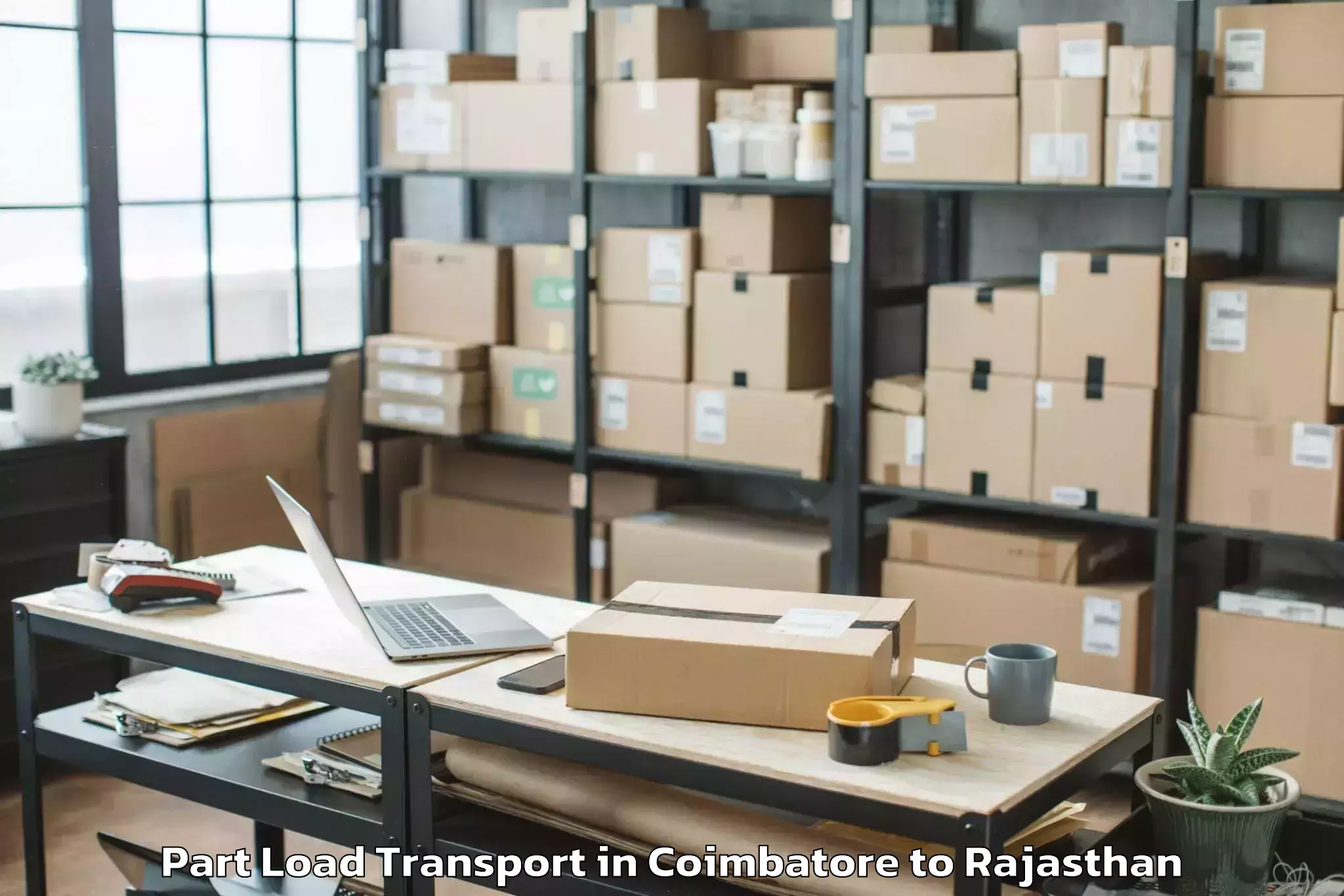 Book Coimbatore to Civil Airport Raj Part Load Transport Online